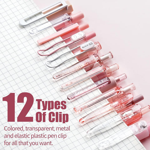 Four Candies Rose Gel Pens, Pink Barrels, Black Ink, 0.5mm, 12 Count
