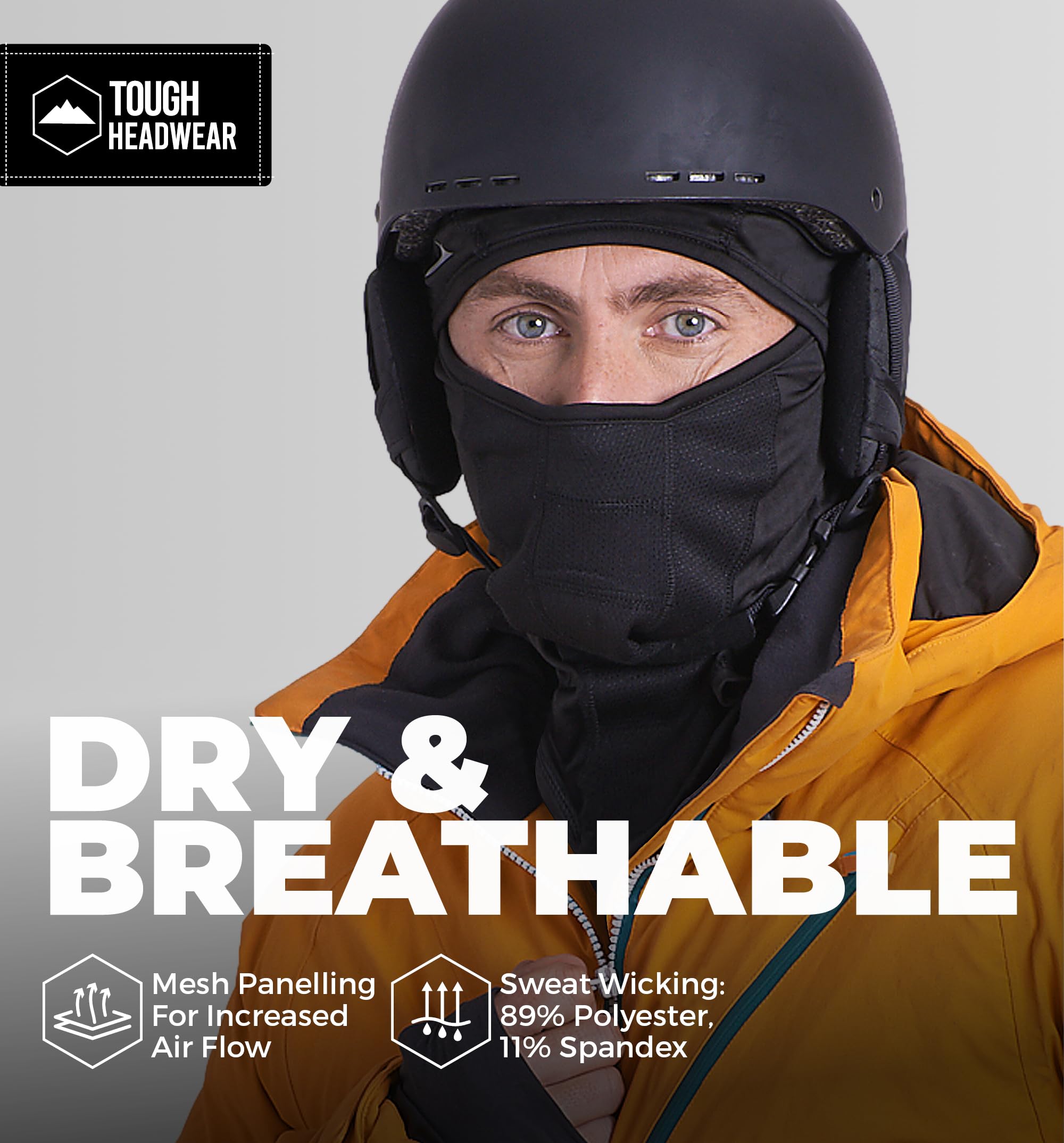 full face mask snowboarding helmet Balaclava with Breathable Mesh, Moveable Design Ski Mask for Winter Cold Weather Ski Working Men Women Black at Amazon Men's Clothing store seamlessly connecting goggles First Integrated Ski Helmet Launched