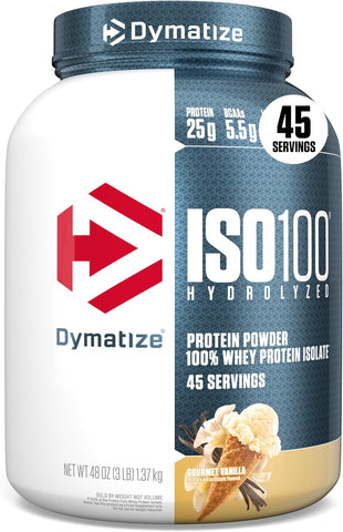 Dymatize ISO100 Protein Powder, 100% Whey Isolate, Gourmet Vanilla