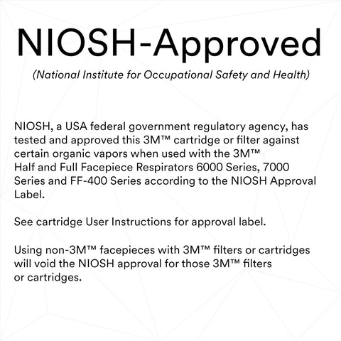 3M P100 Respirator Cartridge/Filter 60921, NIOSH Approved, 1 Pair, OV/P100