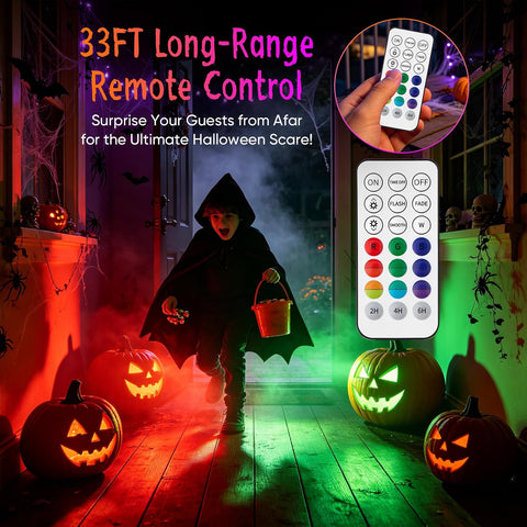BITIWEND Pumpkin Lights, Submersible LED Lights Battery Operated (2 Pack)