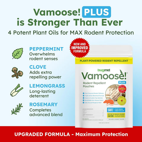BugMD Vamoose! Plus Peppermint Oil Mouse Repellent (8 Pouches)