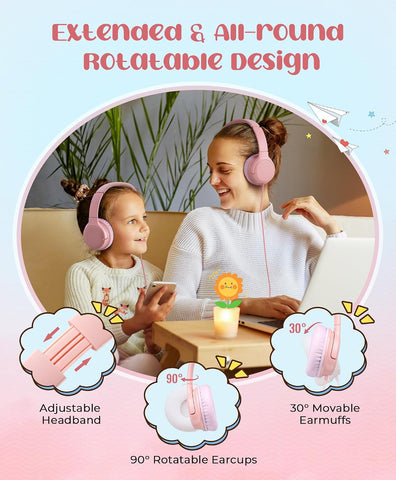 DyBaxa Kids Headphones, Wired On-Ear Foldable Headphones for Kids