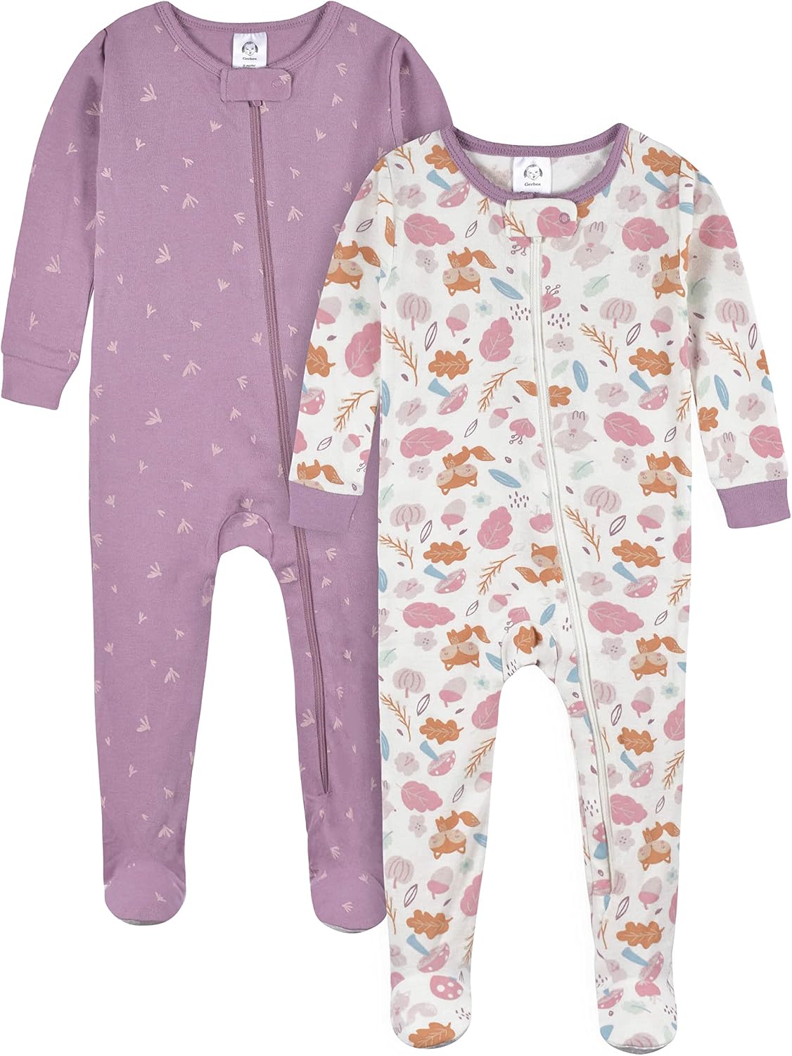 Gerber Baby Girls 4-pack Footed Pajamas