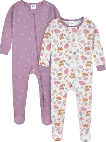 Gerber Baby Girls 4-pack Footed Pajamas
