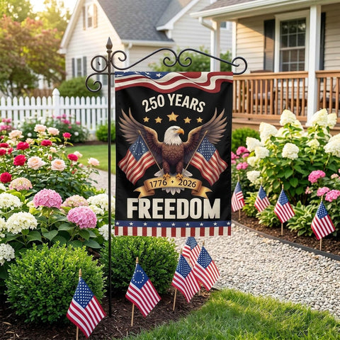 TOPFLAGS 250 Anniversary USA Flag Garden Flags 1776-2026 Double Side 12x18 Inch Eagle for Outside American Patriotic Banner with Freedom