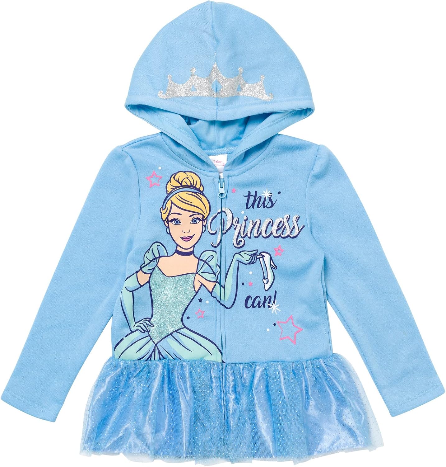 Disney Girls' Zip-Up Hooded Sweatshirt for Baby & Kids