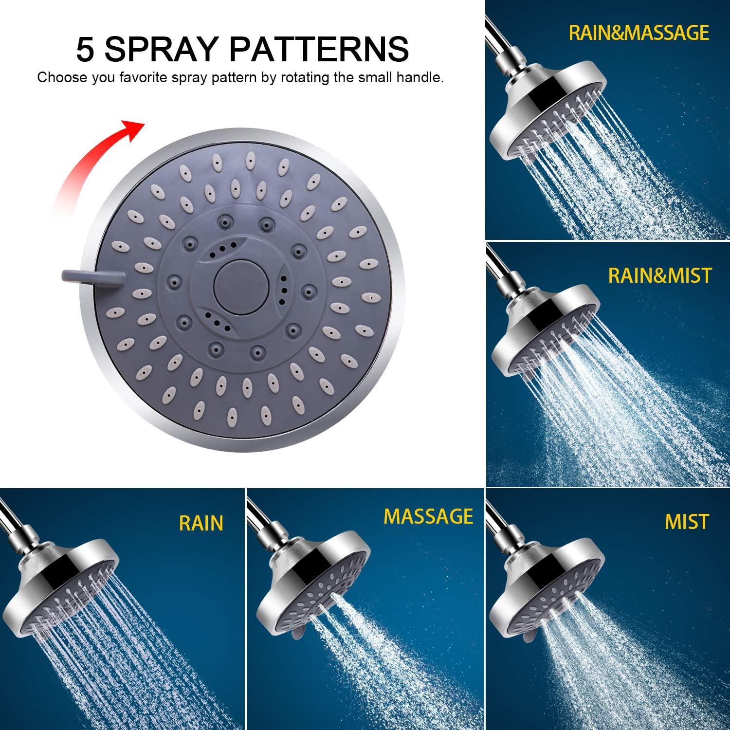 FEELSO Shower Head with Shower Filter, Filtered Shower Head for Hard Water