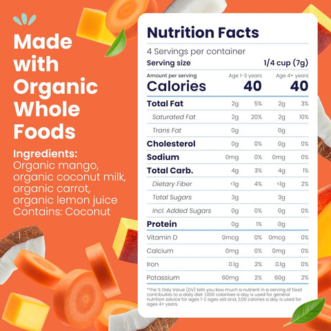 Amara Smoothie Melts - Mango Carrot - Organic Baby Snacks w/ Fruits & Veggies - Plant Based Yogurt Melts - Healthy Toddler Snack - Activity Book Included - Enjoy From 10+ Mos - 6 Resealable Bags