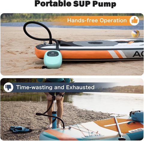 dwndpump Paddle Board Electric Pump, Rechargeable Battery-Powered Auto-Off