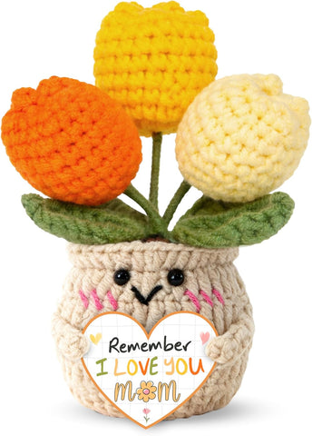 OASSIE Mom Gifts from Daughters Sons - Emotional Support Crochet Tulip