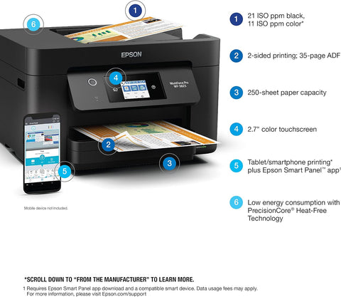 Epson Workforce Pro WF-3823 Wireless Color All-in-One Inkjet Printer