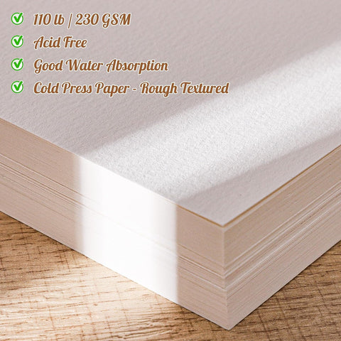 80 Sheets Watercolor Paper Bulk, 110 lb/230 GSM Cold Press Paper White Water Color Paper for Kids Child Students Adults Artists Drawing Wedding Gift Cards(4 x 6 Inch)
