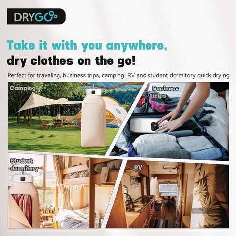 Drygo Xpress Portable Clothes Dryer – Foldable Mini Electric Dryer with Timer & Dual Modes, Compact for Apartments, Travel, RV & Dorm – Quick Dry for Lightweight Laundry