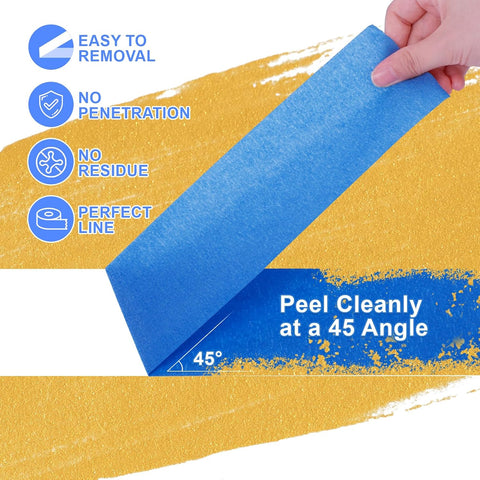 Painters Tape 3 Inch Wide, 3 Rolls Blue Painters Tape for Painting 55 Yards