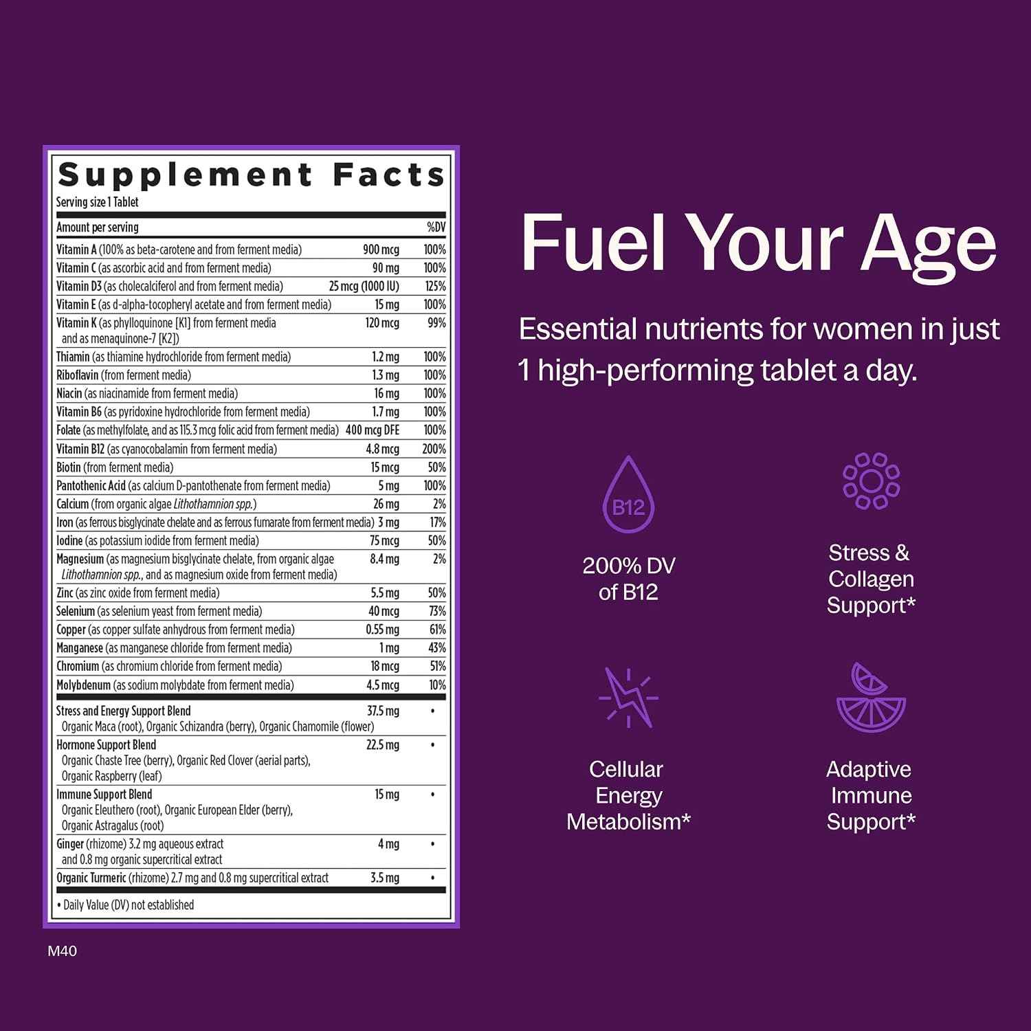 New Chapter Every Woman's One Daily Multivitamin, 72 Tablets | Whole-Food Fermented Nutrients for Bone, Cellular Energy, and Immune Support, No Added Sugar, Vegetarian and Gluten Free