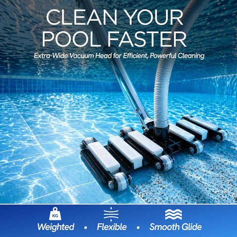 FibroPool Pool Vacuum Head-Weighted Flexible - 14.4 x 10.5 in,Thermoplastic