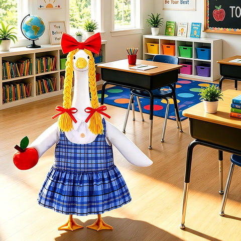 Back to School Goose Outfits Porch Goose Costume for Outdoor Lawn Decor