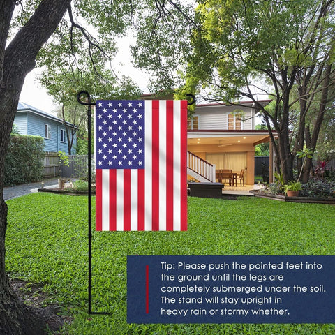 Garden Flag Stand, Thickened Pole Sturdy Straight Premium Metal Yard Flag Holder Weather-Proof Flagpole Seasonal Garden Flag, Christmas Garden Flag, Outdoor Decor Decoration
