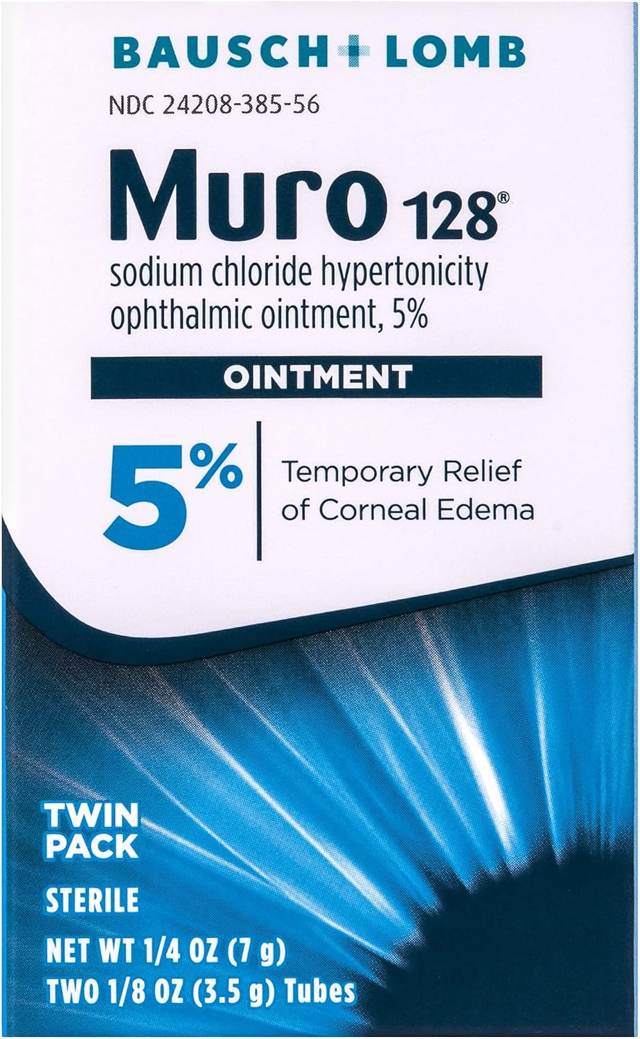 Bausch & Lomb Muro 128 Ointment 5% 2-Pack 7 g (Pack of 2)