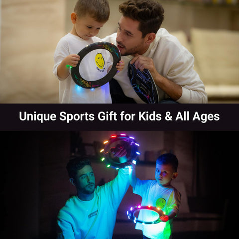 TOSY Flying Ring - 36 RGB Multicolor or 12 Monocolor LEDs, Super Bright, Lost Mode, Auto Light Up, Camping Essentials for Kid/Teen/Boy/Girl, Safe & Soft, Waterproof, Pool/Beach Games, Lightweight Toy