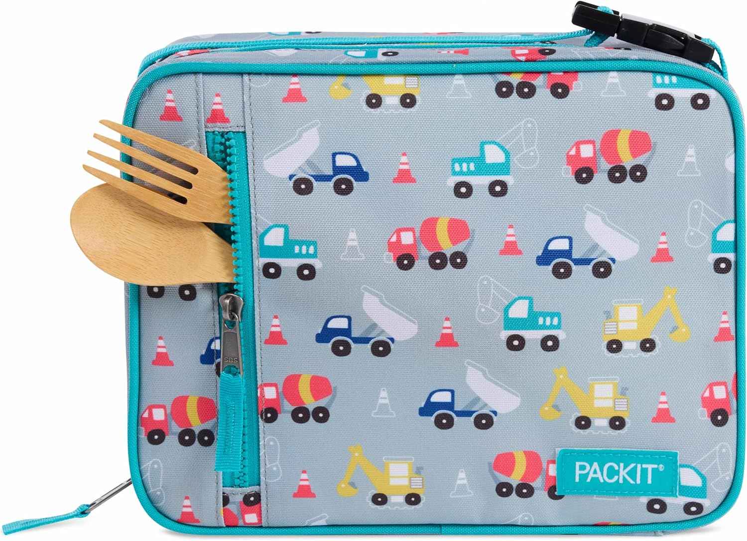 PackIt Freezable Classic Lunch Box, Construction Trucks