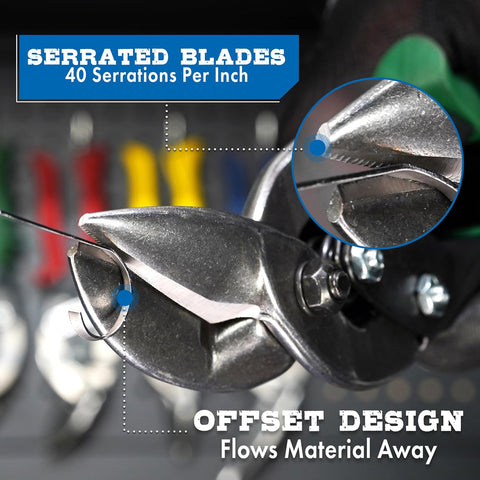 MIDWEST Special Hardness Aviation Snips, Left & Right Cut Offset