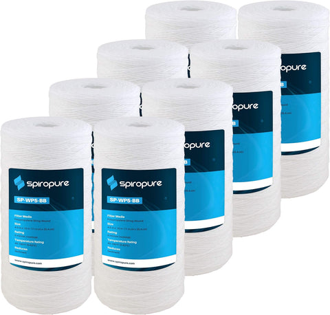 SpiroPure SP-WP5-BB Sediment Water Filter SWC-45-1005 WP5BB97P CW5-BBS, 8PK
