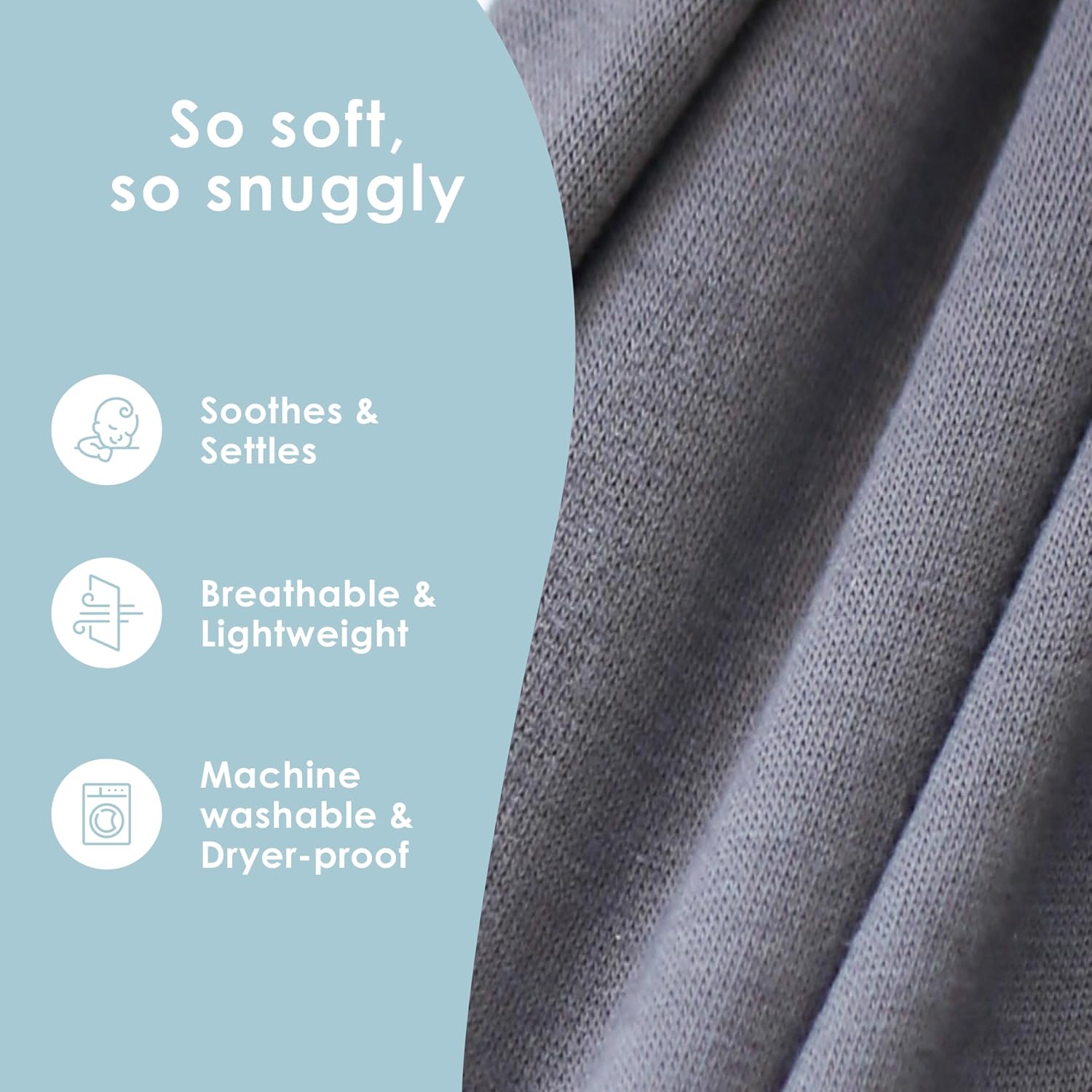 Sleepy Wrap Baby Carrier Wrap for Infants 7-35lbs, Lightweight, Dark Gray
