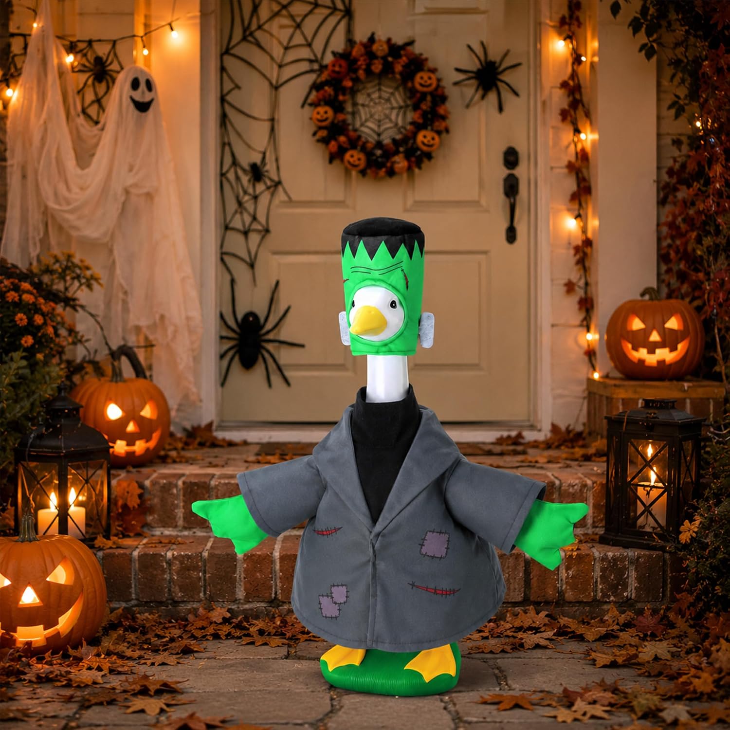 2 Pcs Halloween Monster Goose Outfits, Grey Porch Goose Monster Costume