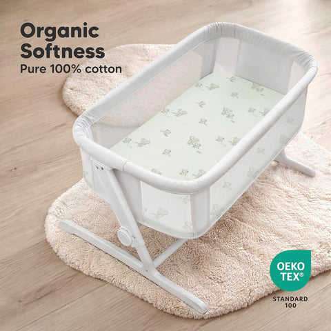 2pk Organic Bassinet Sheets, Compatible with Baby Delight (Elly)