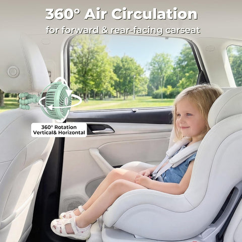 AMACOOL Battery Operated Stroller Fan, Portable Clip On Fan Rechargeable