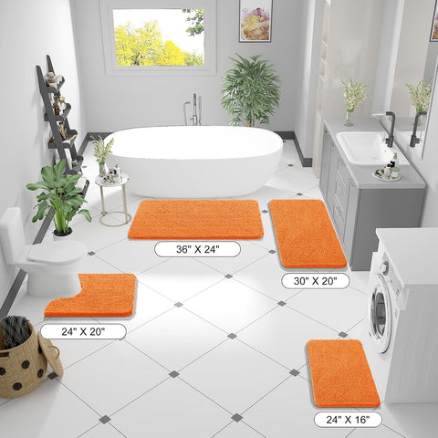 OLANLY Bathroom Rugs 34x21, Extra Soft Absorbent Chenille Bath Rugs
