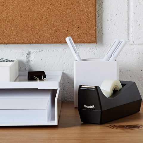 Scotch Desktop Tape Dispenser, Black, 2.7 in. x 2.7 in. x 6.4 in., 1 Tape Dispenser, Polystyrene (PS)