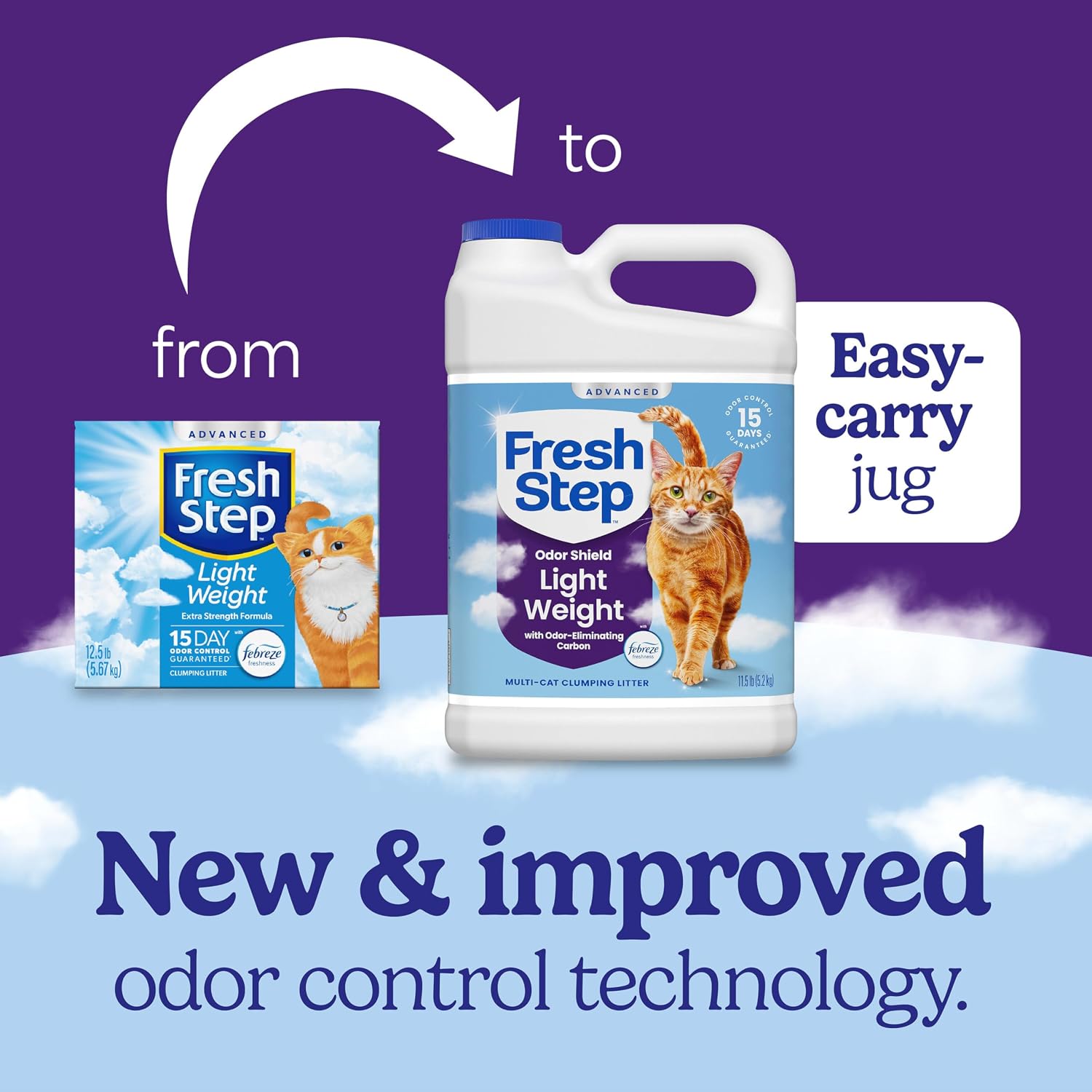 Fresh Step Advanced Odor Shield Light Weight Clumping Litter, 11.5 lb., 2Pk