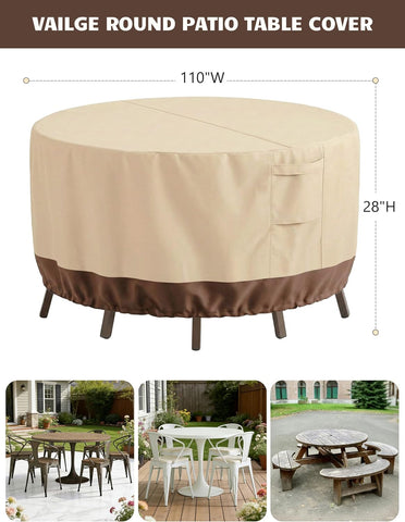 Patio Furniture Covers Waterproof, Outdoor Furniture Covers Waterproof Windproof with Padded Handles, Heavy Duty 600D Oxford Outdoor Table Chair Set Cover