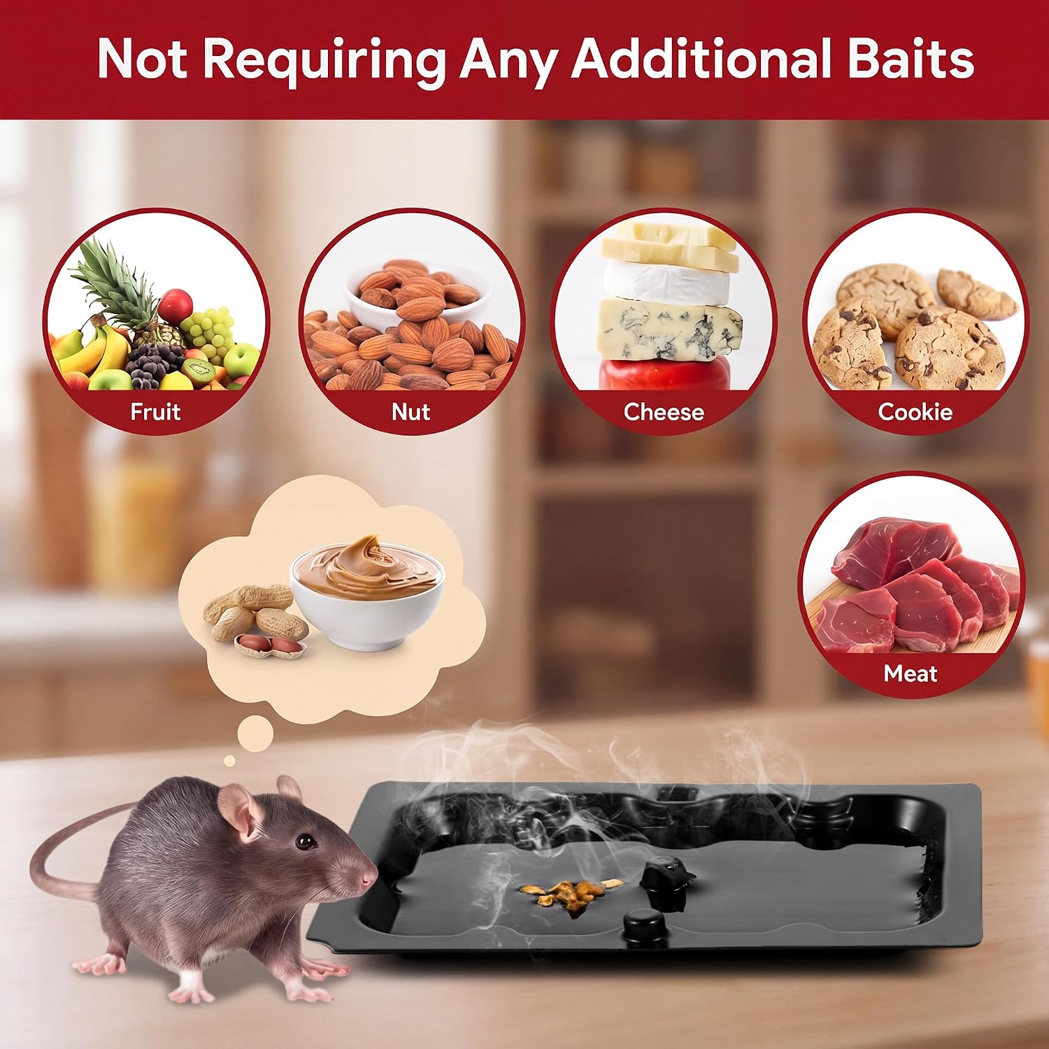 48 Pack Mouse Glue Traps, Pre-Scented Sticky Glue Boards for Mice, Black