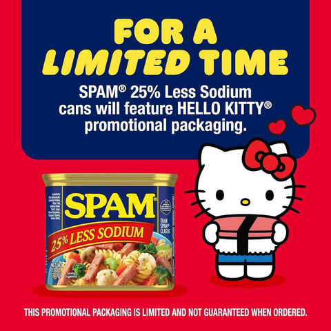 SPAM 25% Less Sodium Canned Meats, 12 oz Cans, 12 Pack, Packaging May Vary