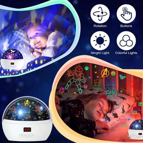 MOKOQI Kid Light Projector Superhero Toys for Boys 5-7 Avengers Night Light