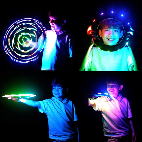 TOSY Flying Ring - 36 RGB Multicolor or 12 Monocolor LEDs, Super Bright, Lost Mode, Auto Light Up, Camping Essentials for Kid/Teen/Boy/Girl, Safe & Soft, Waterproof, Pool/Beach Games, Lightweight Toy