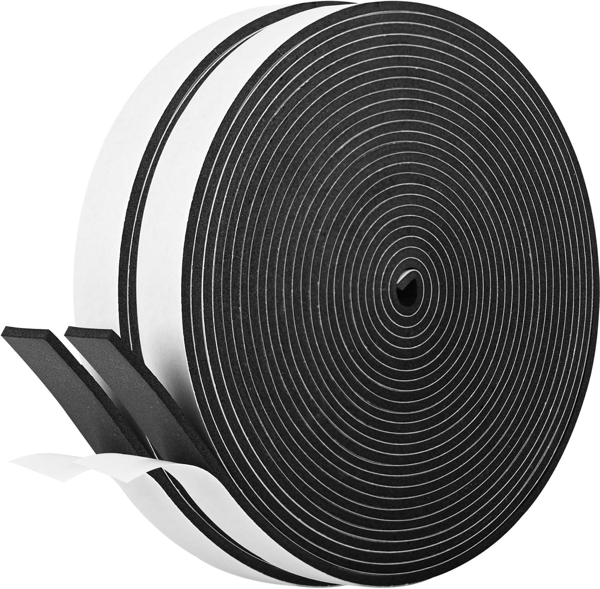 Self Adhesive Foam Tape Weatherstrip 1/2In x 1/4In x 52Ft High Density Foam Insulation Strips Foam Seal Weather Stripping with Strong Adhesive for Door and Window Sound Isolation Soundproofing
