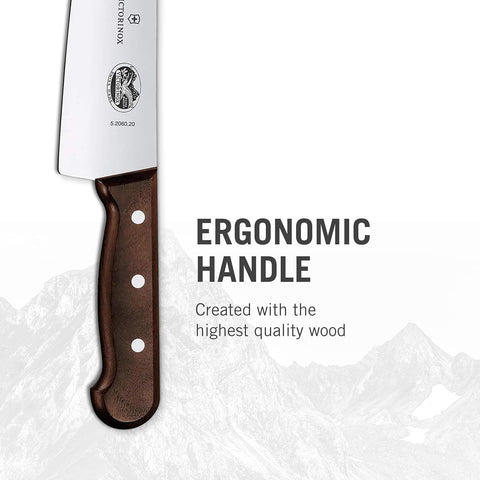 Victorinox Wood 8 Inch Chef's Knife, Stainless Steel Slicing Knife