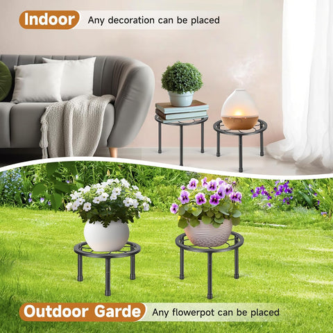 Amaoot 5 Pack Metal Plant Stand, Iron Plant Stands for Indoor and Outdoor