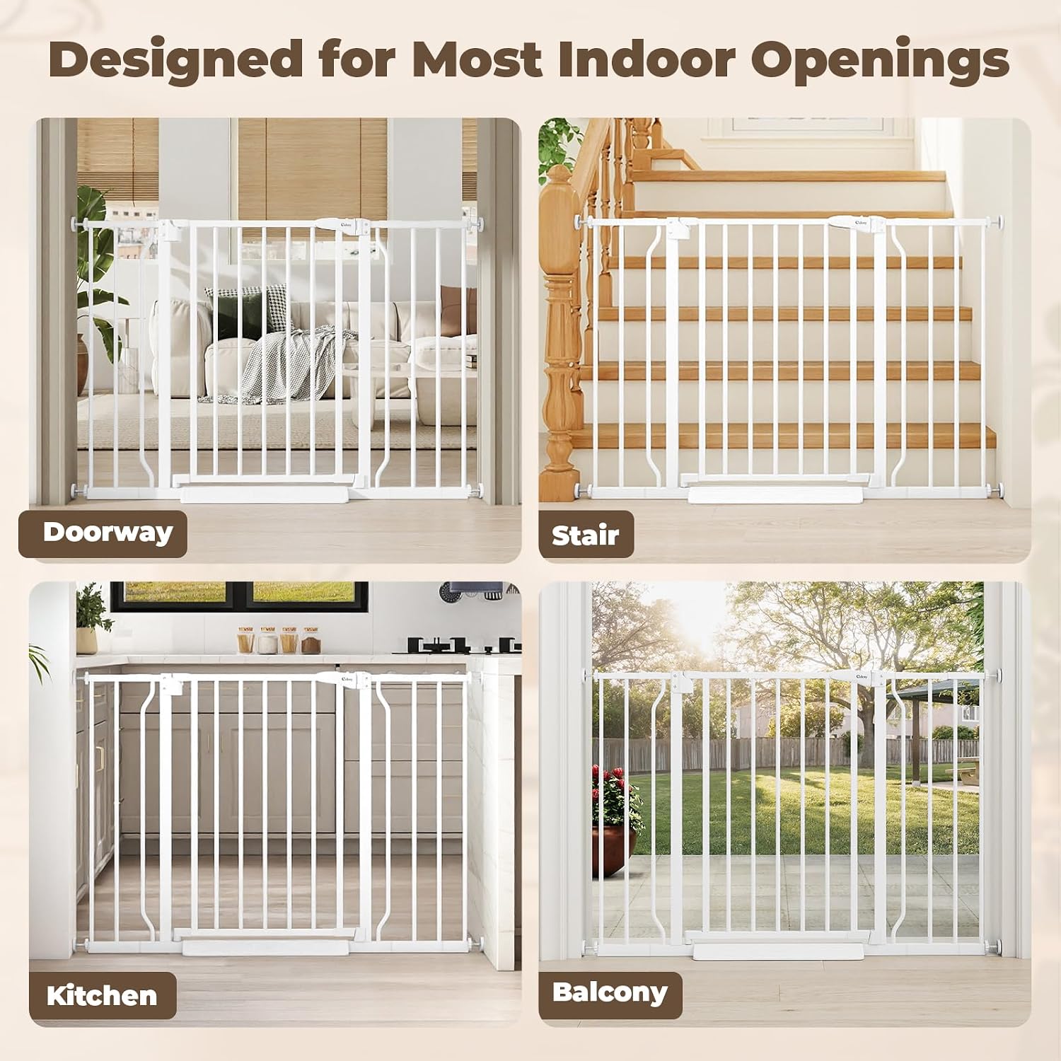 29"-45" Baby Gate for Stairs & Doorways, Auto Close Dog Gate Indoor