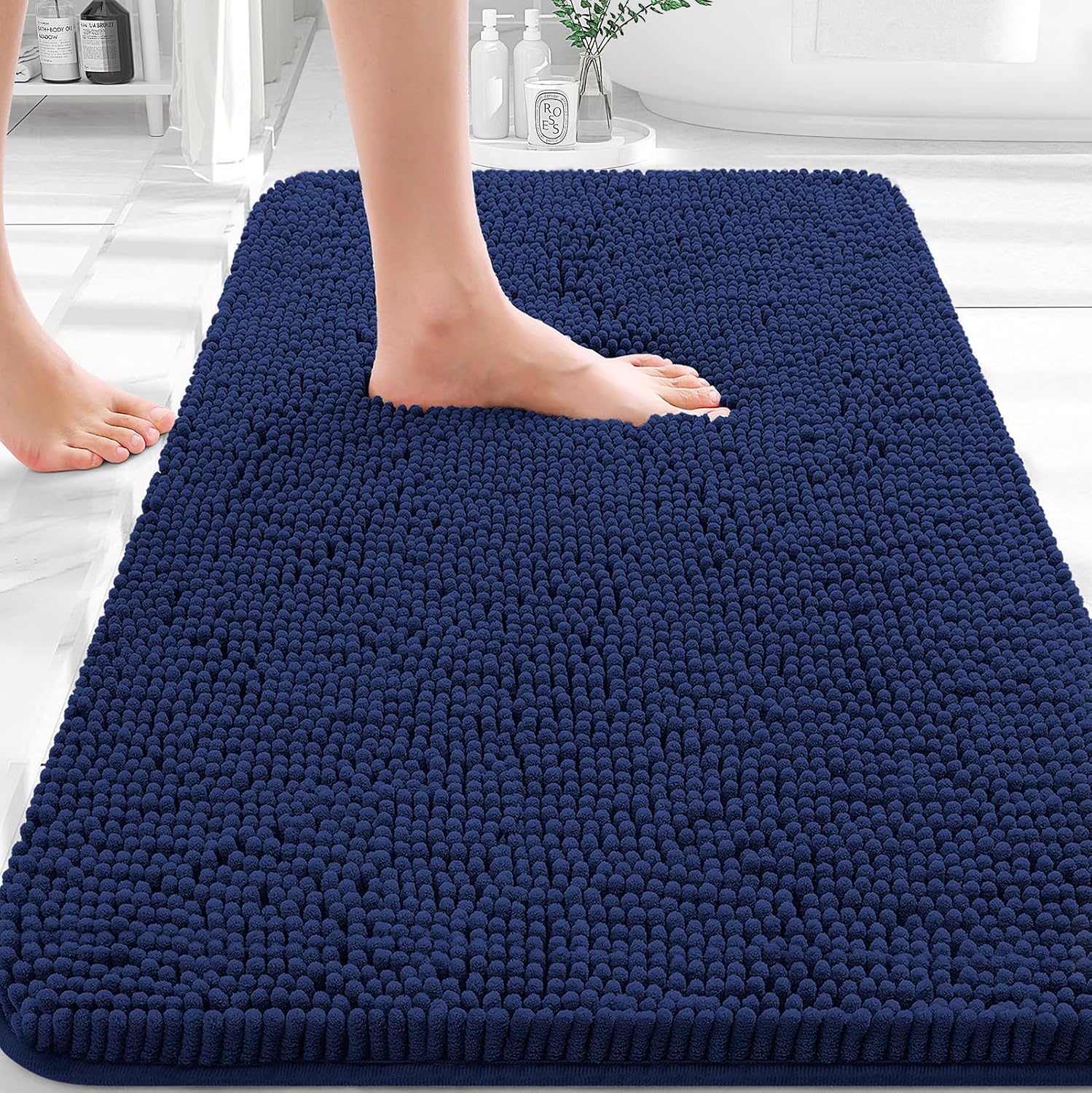 OLANLY Bathroom Rugs 30x20, Extra Soft Absorbent Chenille Bath Rugs