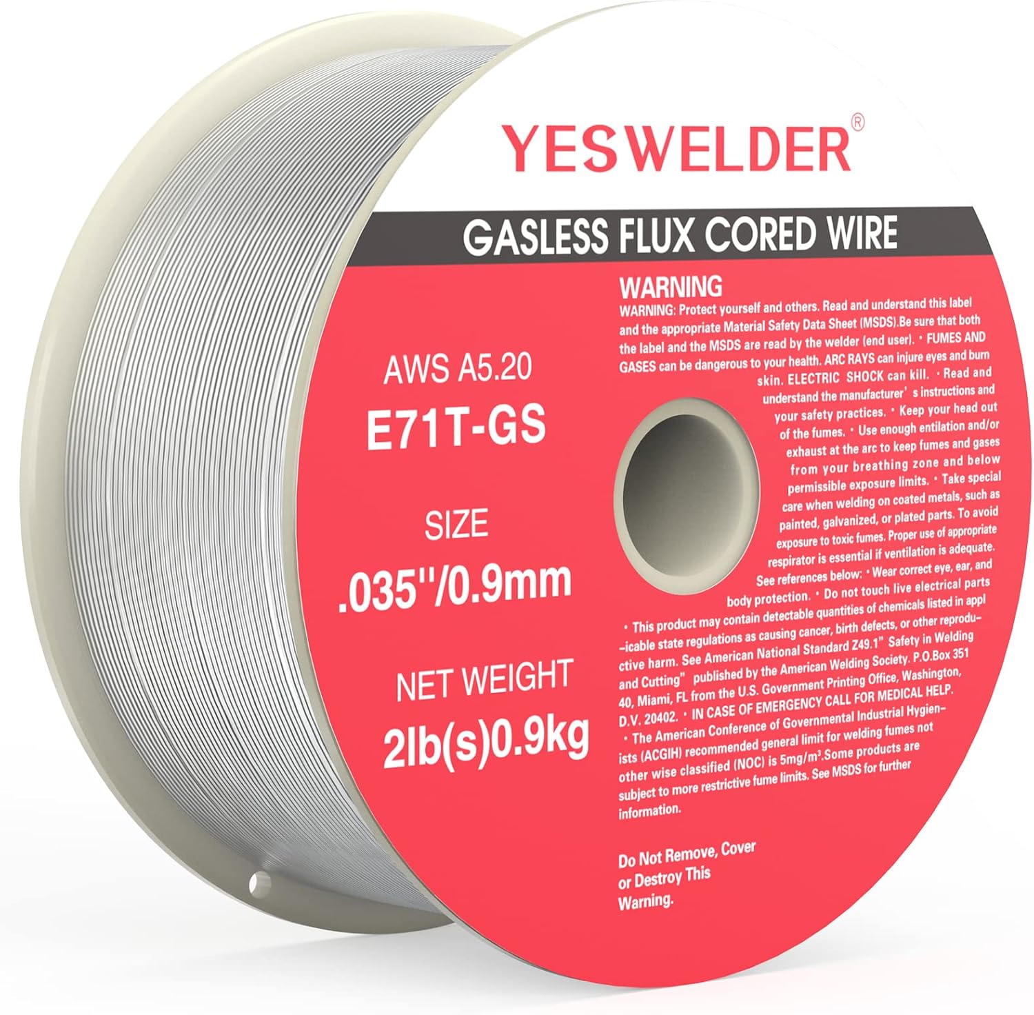 YESWELDER Gasless Flux Core MIG Wire, E71T-GS Mild Carbon Steel