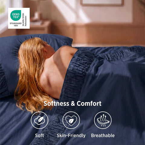 Bedsure Queen Sheet Set - 4 Pieces Soft, Breathable, Cooling Bed Sheets