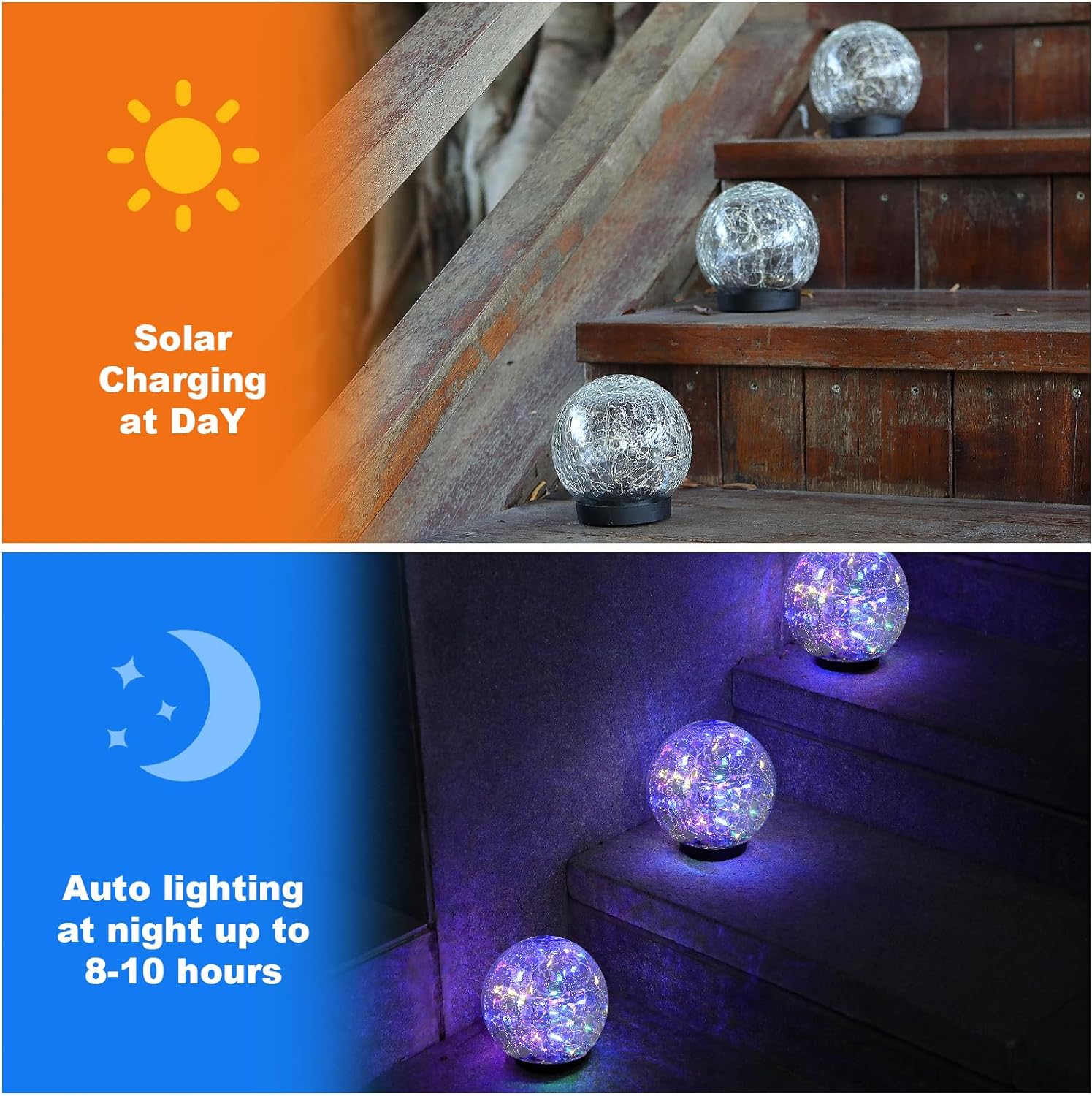 Solar Globe Lights Outdoor Waterproof-Solar Balls-Solar Garden Lights Orbs