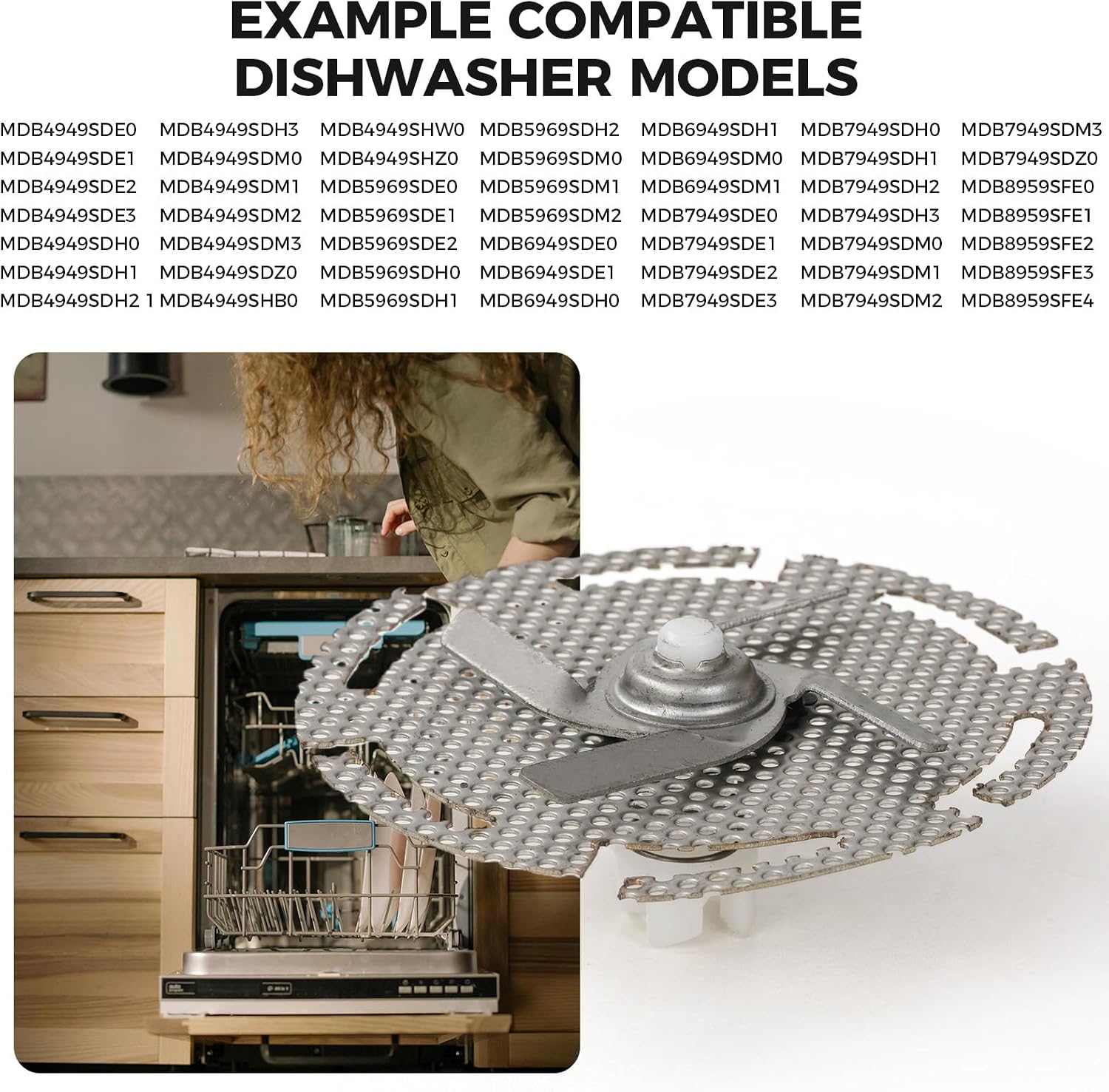 W11246682 Dishwasher Chopper Blade for Whirlpool Maytag KitchenAid Amana Inglis Magic Chef Admiral Roper Kenmore Estate Crosley Replace AP6334140 W10591562 4845465 PD00044813 PS12578961 EAP12578961