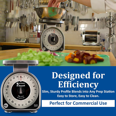 San Jamar Ms Series Mechanical Dial Scale Manual Food Scale with 2 Pound Capacity for Kitchens, Restaurants, And Cooking, Metal, 32 Ounces, Silver